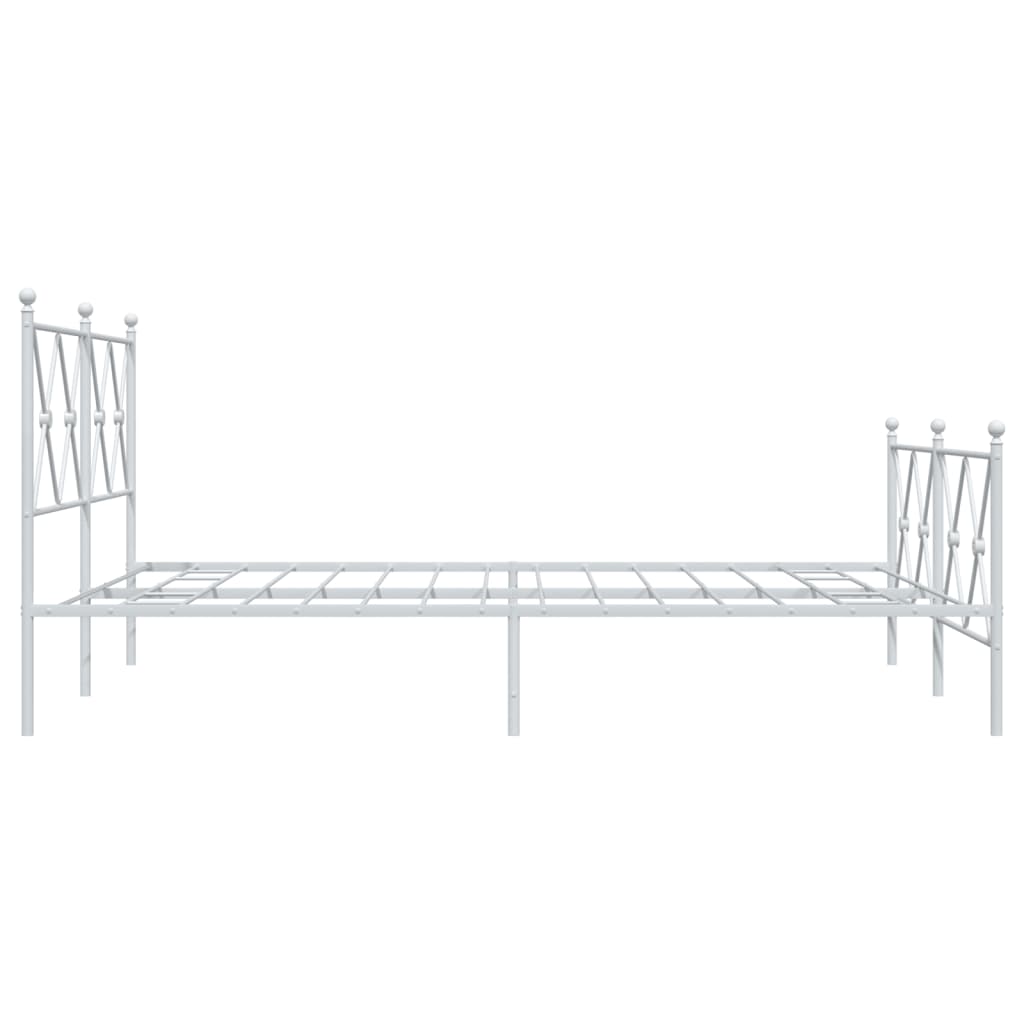 Giroletto con Testiera e Pediera Metallo Bianco 137x190 cm | homemem39
