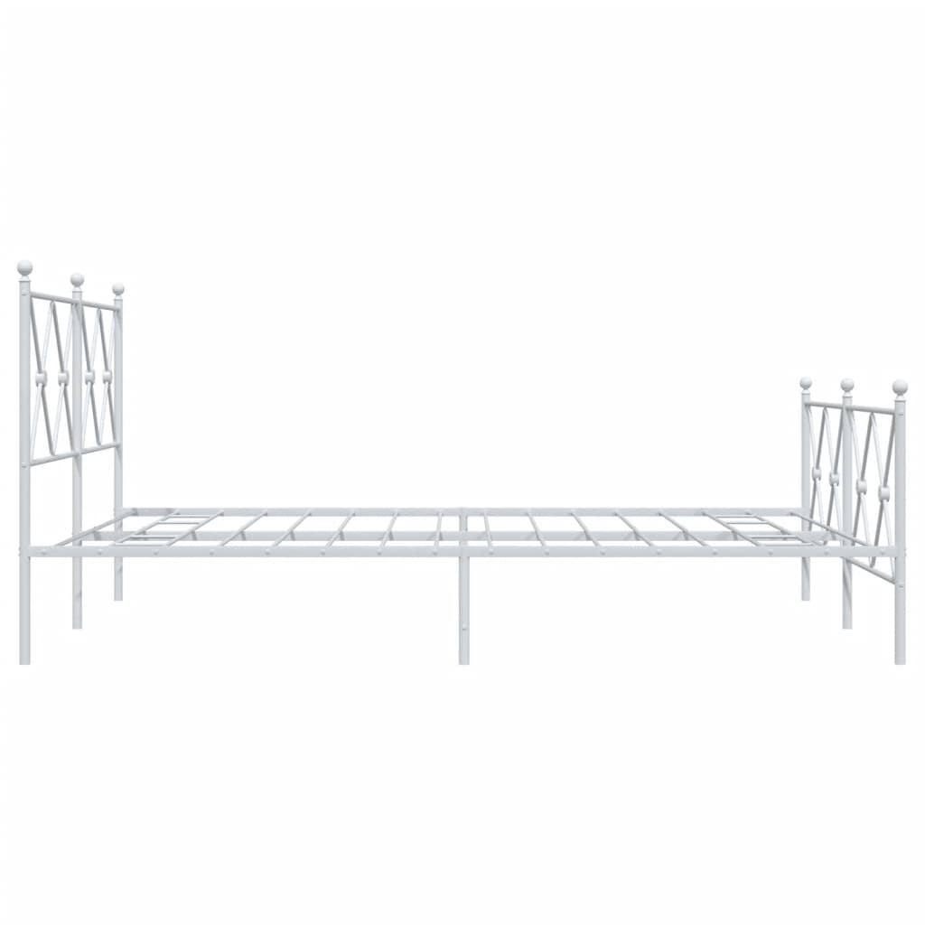 Giroletto con Testiera e Pediera Metallo Bianco 140x190 cm | homemem39