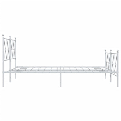 Giroletto con Testiera e Pediera Metallo Bianco 140x190 cm | homemem39