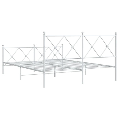 Giroletto con Testiera e Pediera Metallo Bianco 150x200 cm | homemem39