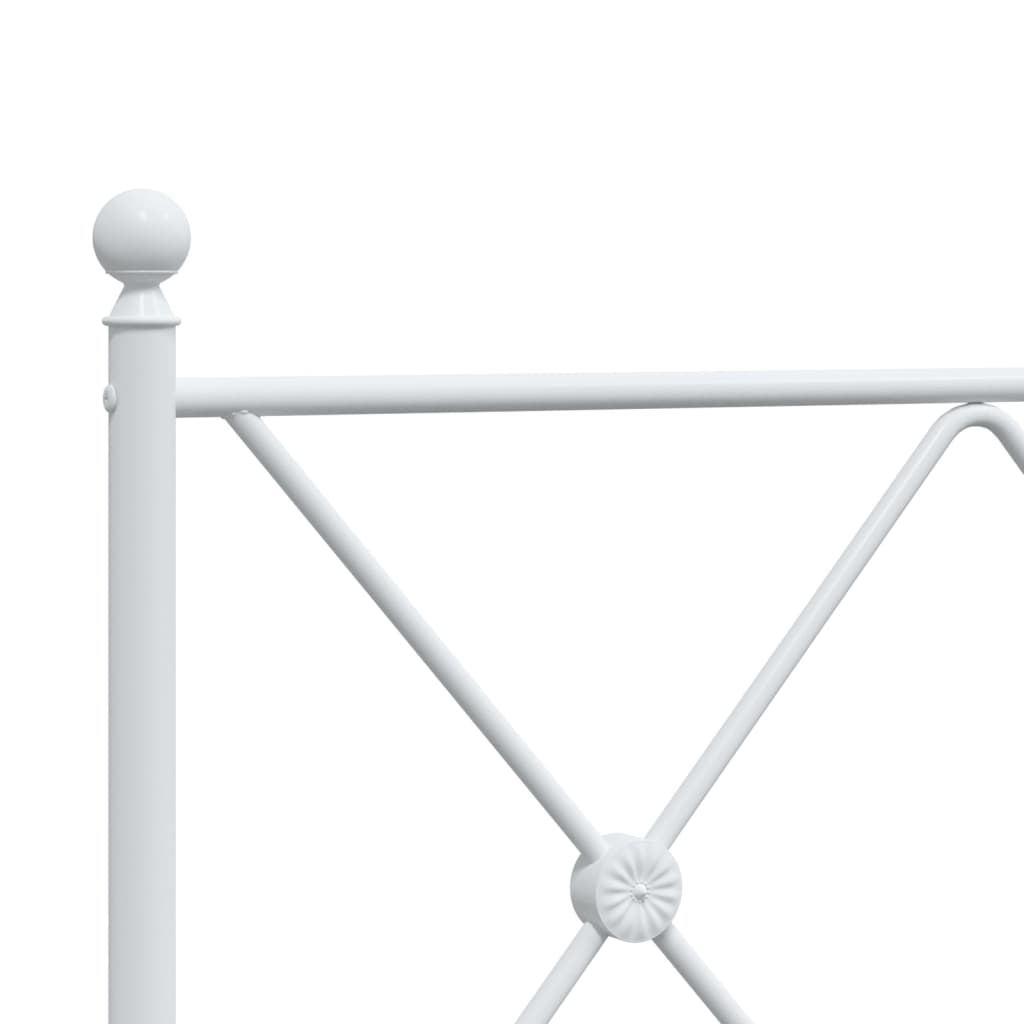 Giroletto con Testiera e Pediera Metallo Bianco 150x200 cm | homemem39