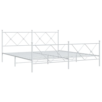 Giroletto con Testiera e Pediera Metallo Bianco 183x213 cm | homemem39