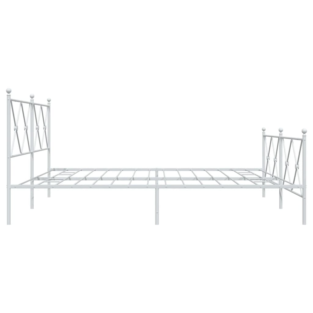 Giroletto con Testiera e Pediera Metallo Bianco 183x213 cm | homemem39