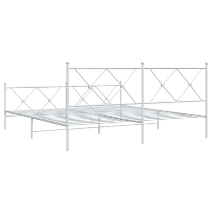 Giroletto con Testiera e Pediera Metallo Bianco 183x213 cm | homemem39