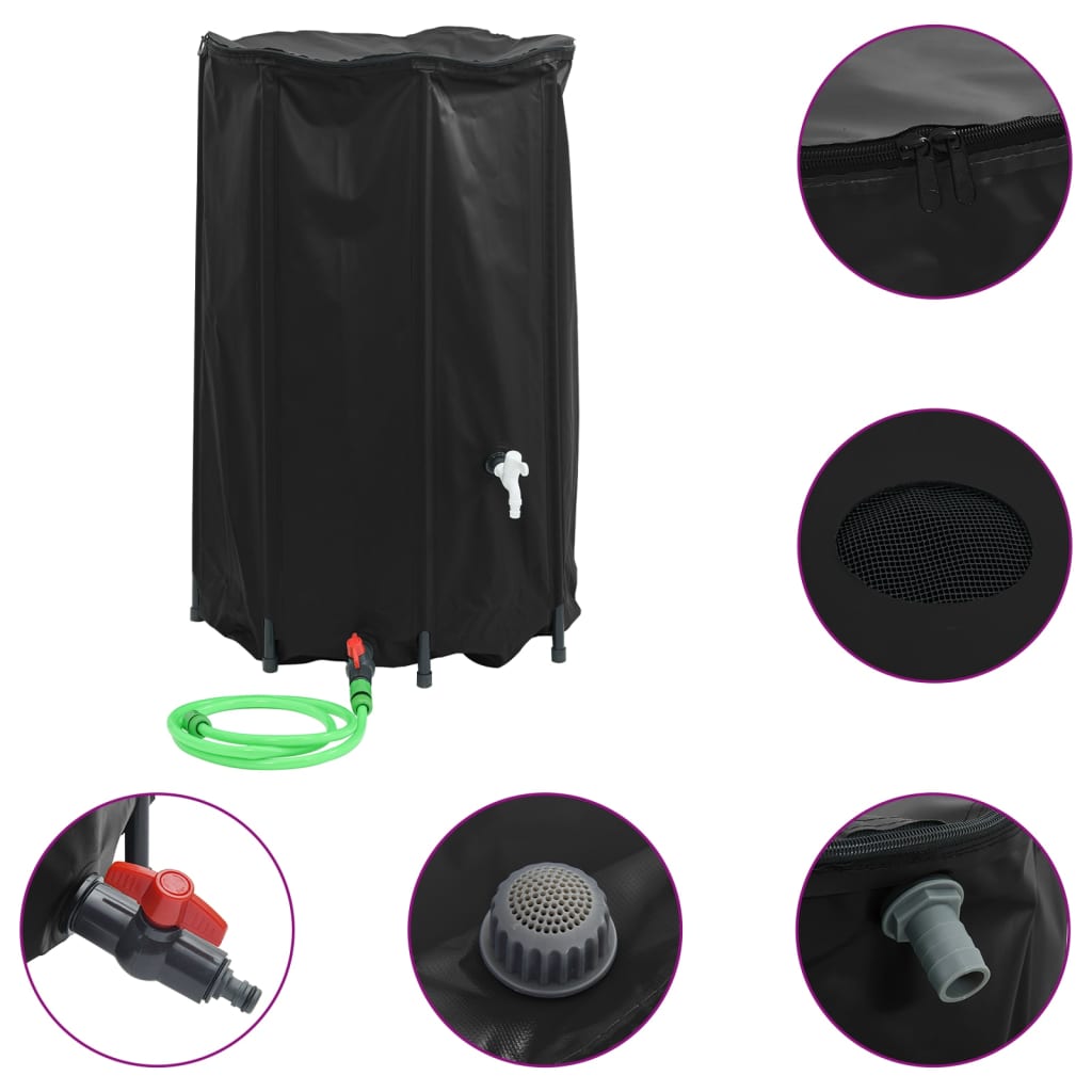 Serbatoio Acqua con Rubinetto Pieghevole 500 L in PVC | homemem39