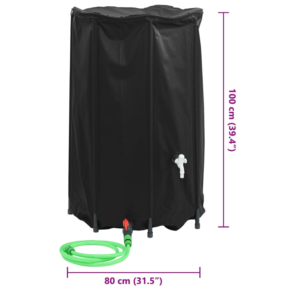 Serbatoio Acqua con Rubinetto Pieghevole 500 L in PVC | homemem39