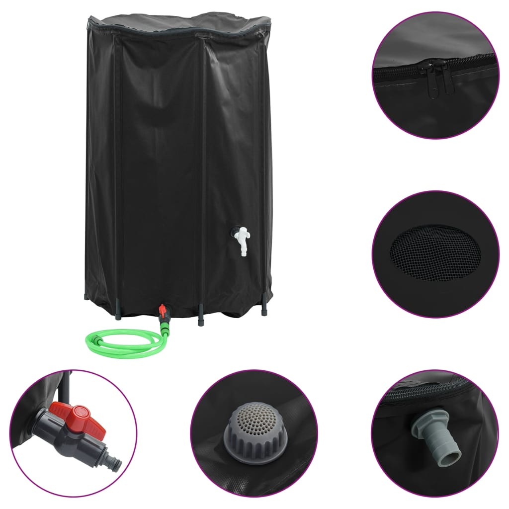 Serbatoio Acqua con Rubinetto Pieghevole 1000 L in PVC | homemem39