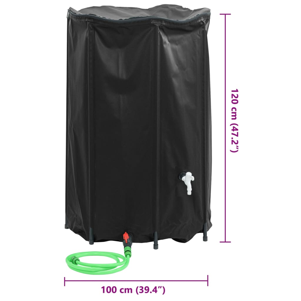 Serbatoio Acqua con Rubinetto Pieghevole 1000 L in PVC | homemem39