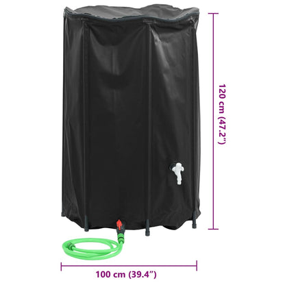 Serbatoio Acqua con Rubinetto Pieghevole 1000 L in PVC | homemem39