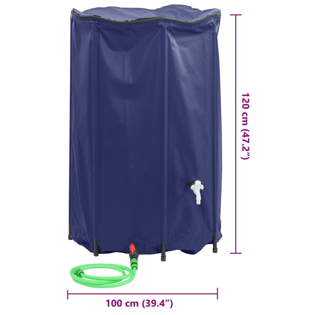 Serbatoio Acqua con Rubinetto Pieghevole 1000 L in PVC | homemem39