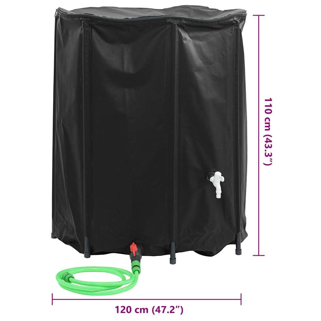 Serbatoio Acqua con Rubinetto Pieghevole 1250 L in PVC | homemem39