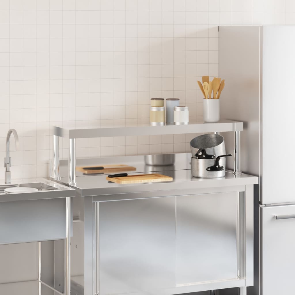Ripiano per Tavolo da Lavoro 110x30x35 cm in Acciaio Inox