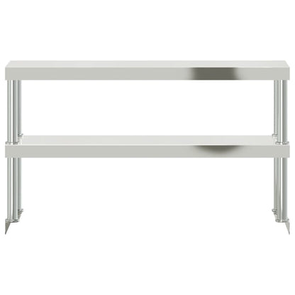 Ripiano per Tavolo da Lavoro 2 Piani 110x30x65 cm Acciaio Inox - homemem39