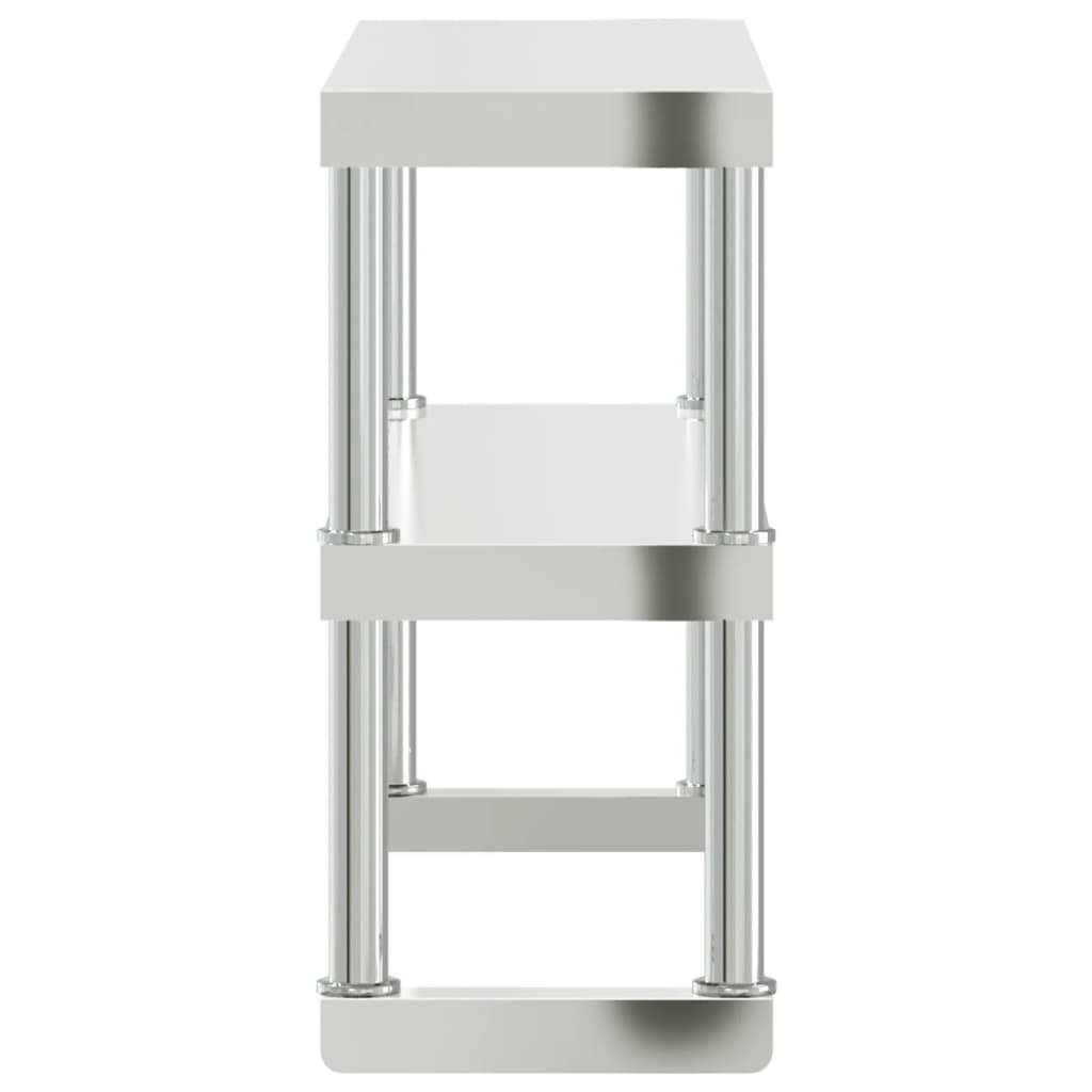 Ripiano per Tavolo da Lavoro 2 Piani 110x30x65 cm Acciaio Inox | homemem39