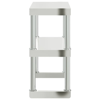 Ripiano per Tavolo da Lavoro 2 Piani 110x30x65 cm Acciaio Inox | homemem39