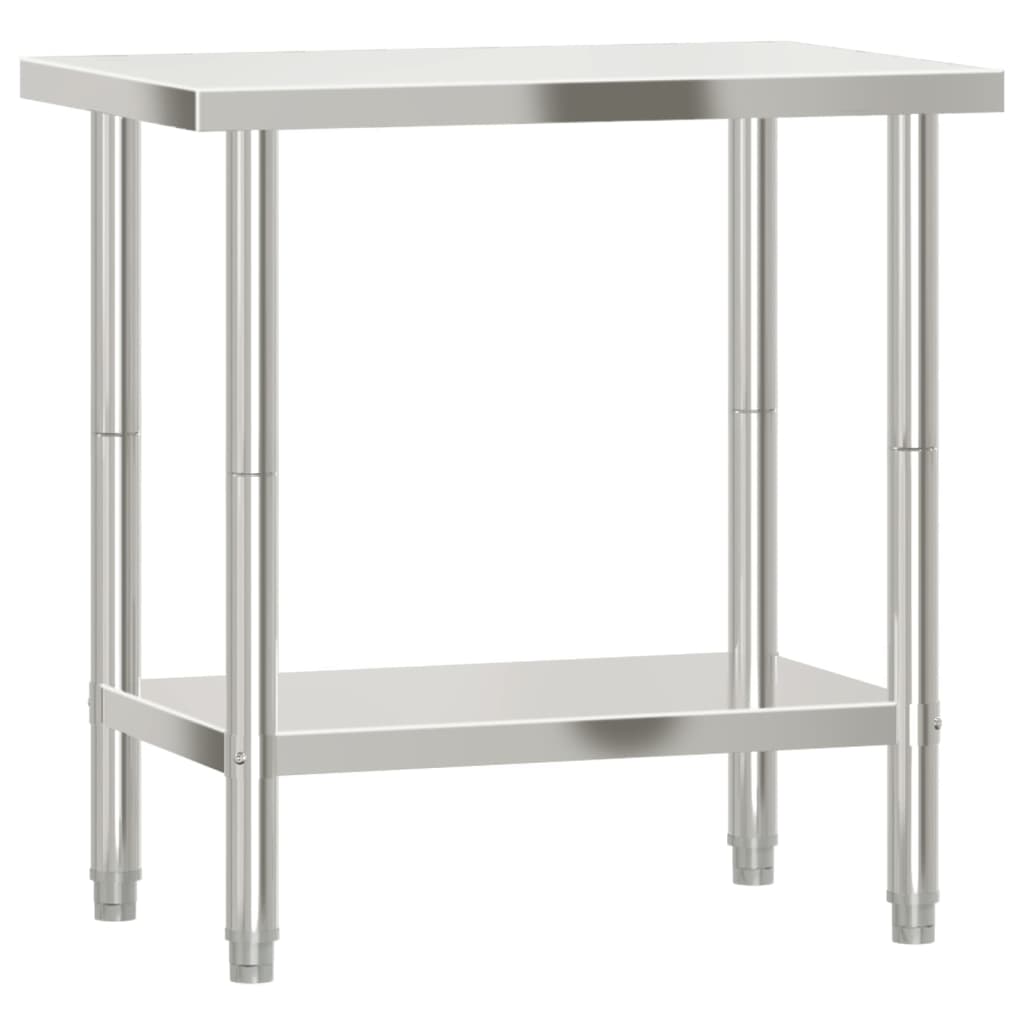 Tavolo da Lavoro da Cucina 82,5x55x85cm in Acciaio Inossidabile | homemem39