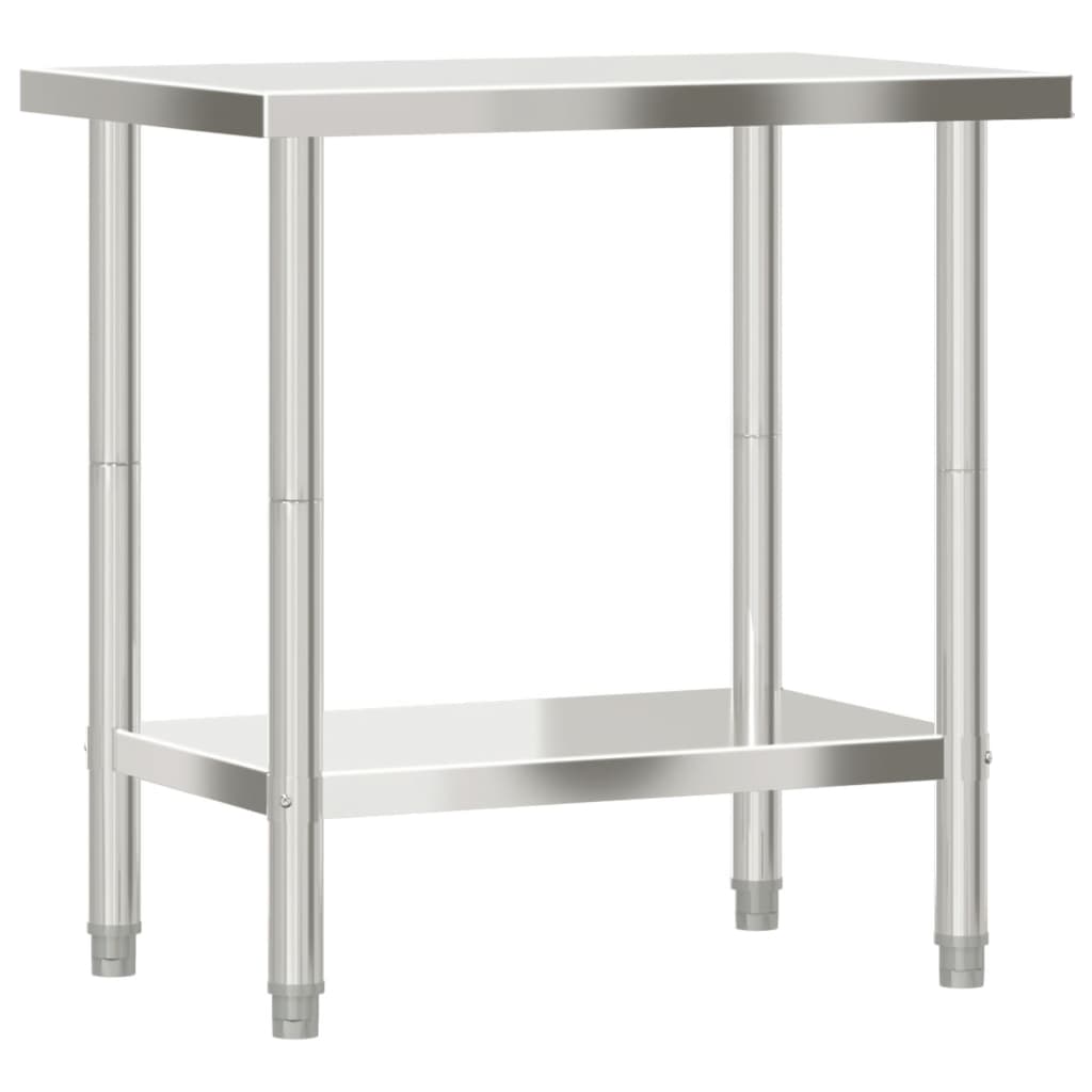 Tavolo da Lavoro da Cucina 82,5x55x85cm in Acciaio Inossidabile | homemem39