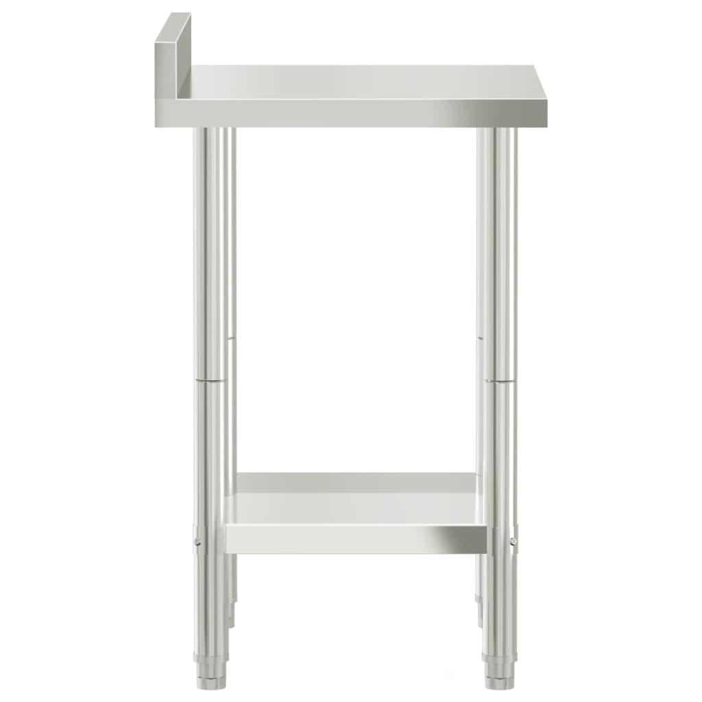 Tavolo Lavoro da Cucina con Paraschizzi 55x55x93cm Acciaio Inox