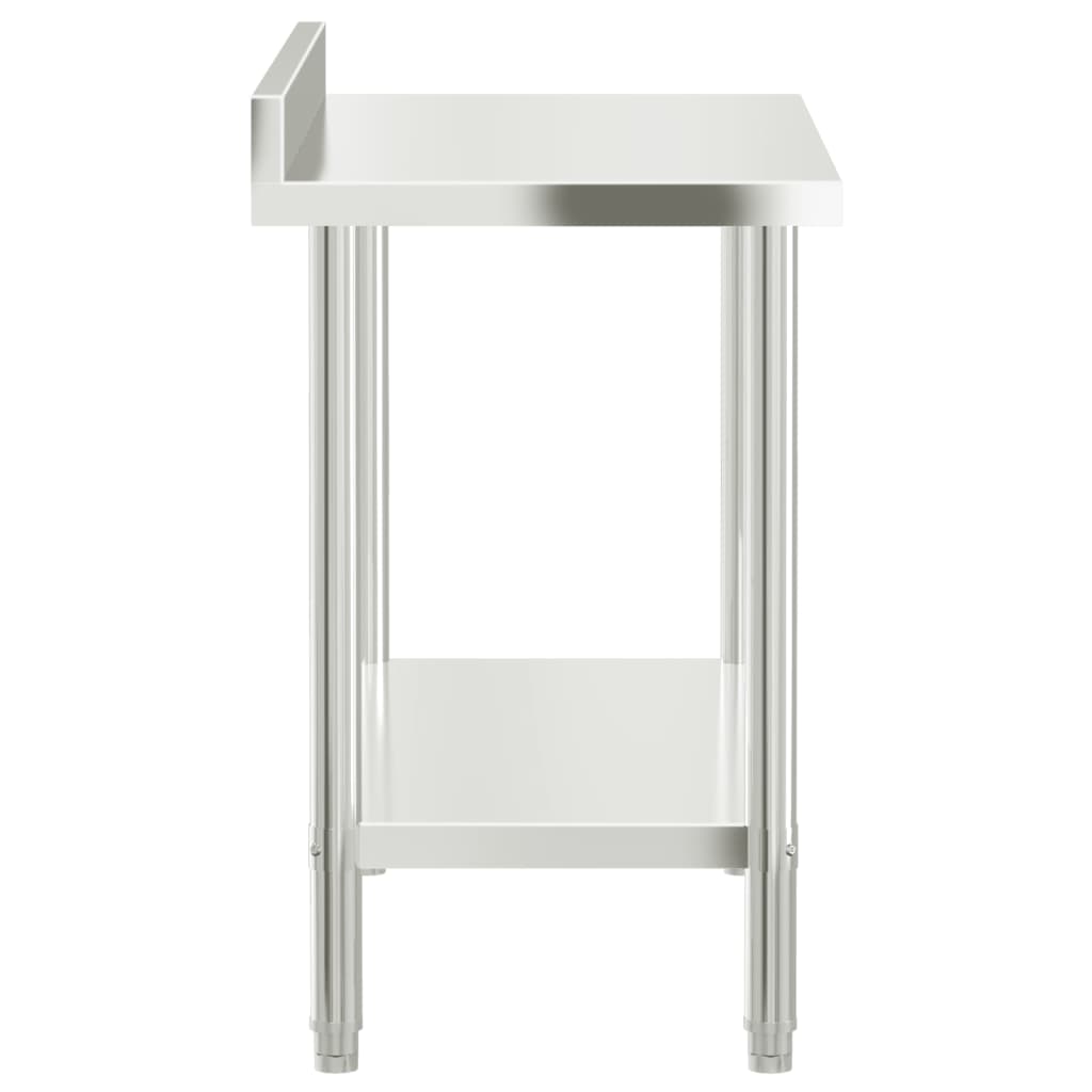 Tavolo Lavoro Cucina con Paraschizzi 110x55x93cm Acciaio Inox | homemem39
