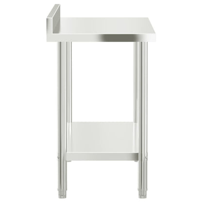 Tavolo Lavoro Cucina con Paraschizzi 110x55x93cm Acciaio Inox | homemem39
