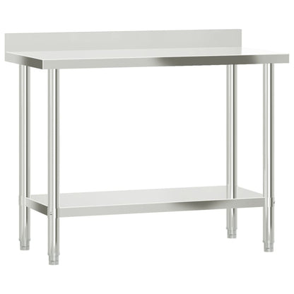 Tavolo Lavoro Cucina con Paraschizzi 110x55x93cm Acciaio Inox | homemem39
