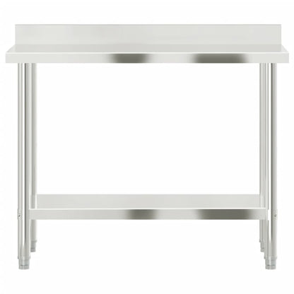 Tavolo Lavoro Cucina con Paraschizzi 110x55x93cm Acciaio Inox | homemem39