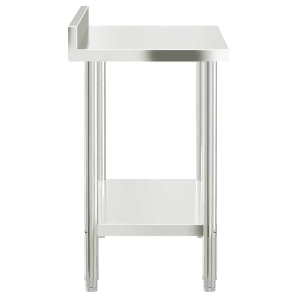 Tavolo Lavoro Cucina con Paraschizzi 110x55x93cm Acciaio Inox | homemem39