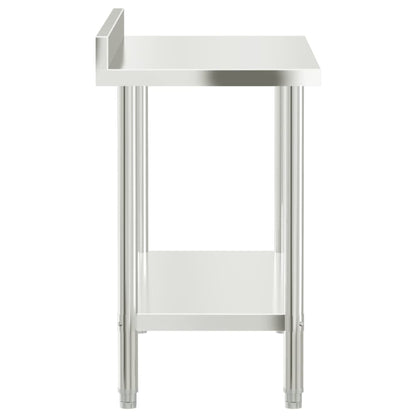 Tavolo Lavoro Cucina con Paraschizzi 110x55x93cm Acciaio Inox | homemem39