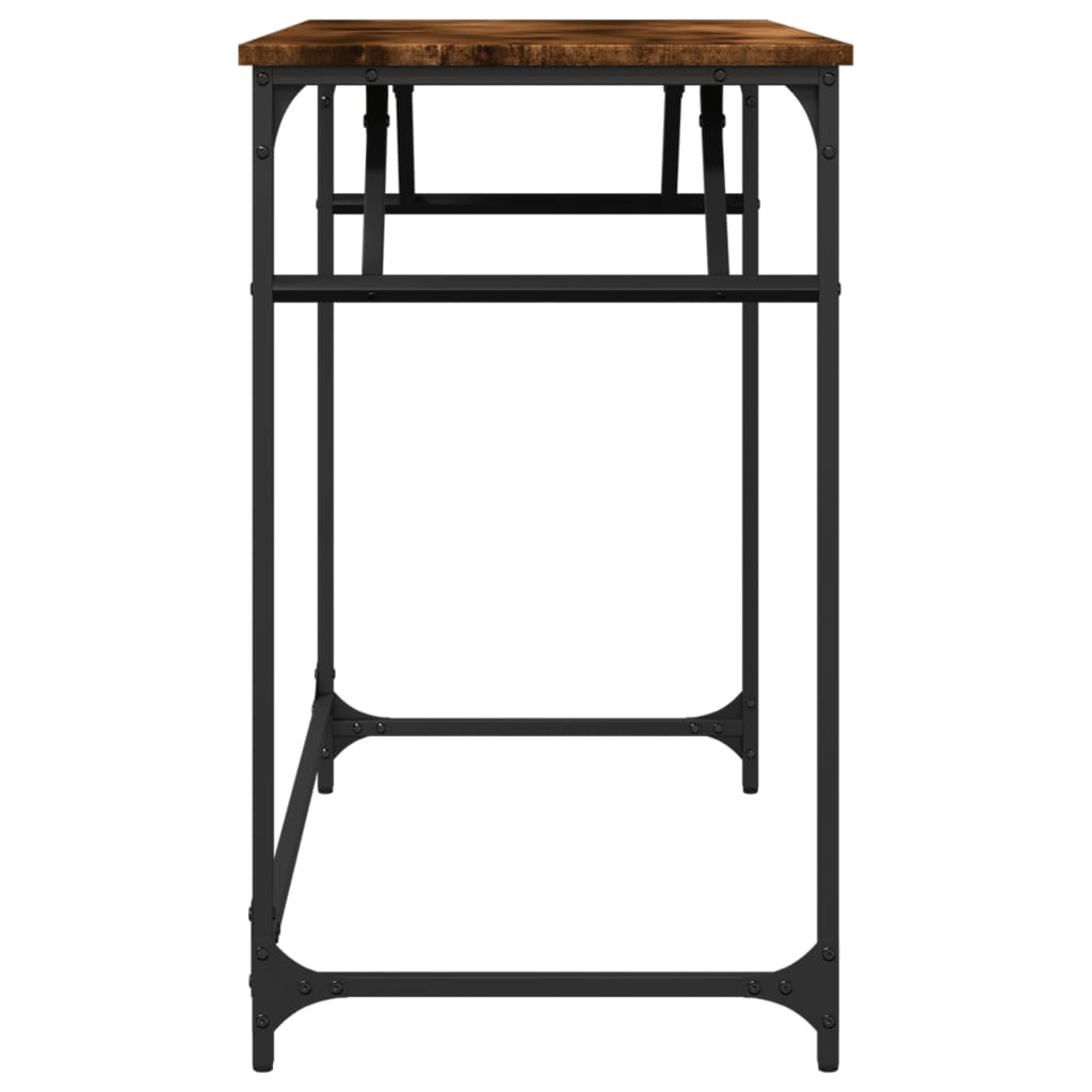 Scrivania Fumo 100x45x76cm Legno e Acciaio Verniciato a Polvere