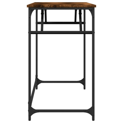 Scrivania Fumo 100x45x76cm Legno e Acciaio Verniciato a Polvere