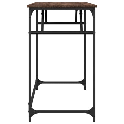 Scrivania Rovere Marrone 100x45x76cm Legno e Acciaio a Polvere - homemem39