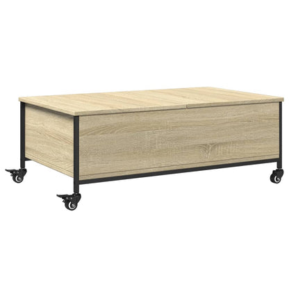 Tavolino con Ruote Rovere Sonoma 91x55x34 cm Legno Multistrato | homemem39