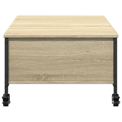 Tavolino con Ruote Rovere Sonoma 91x55x34 cm Legno Multistrato | homemem39