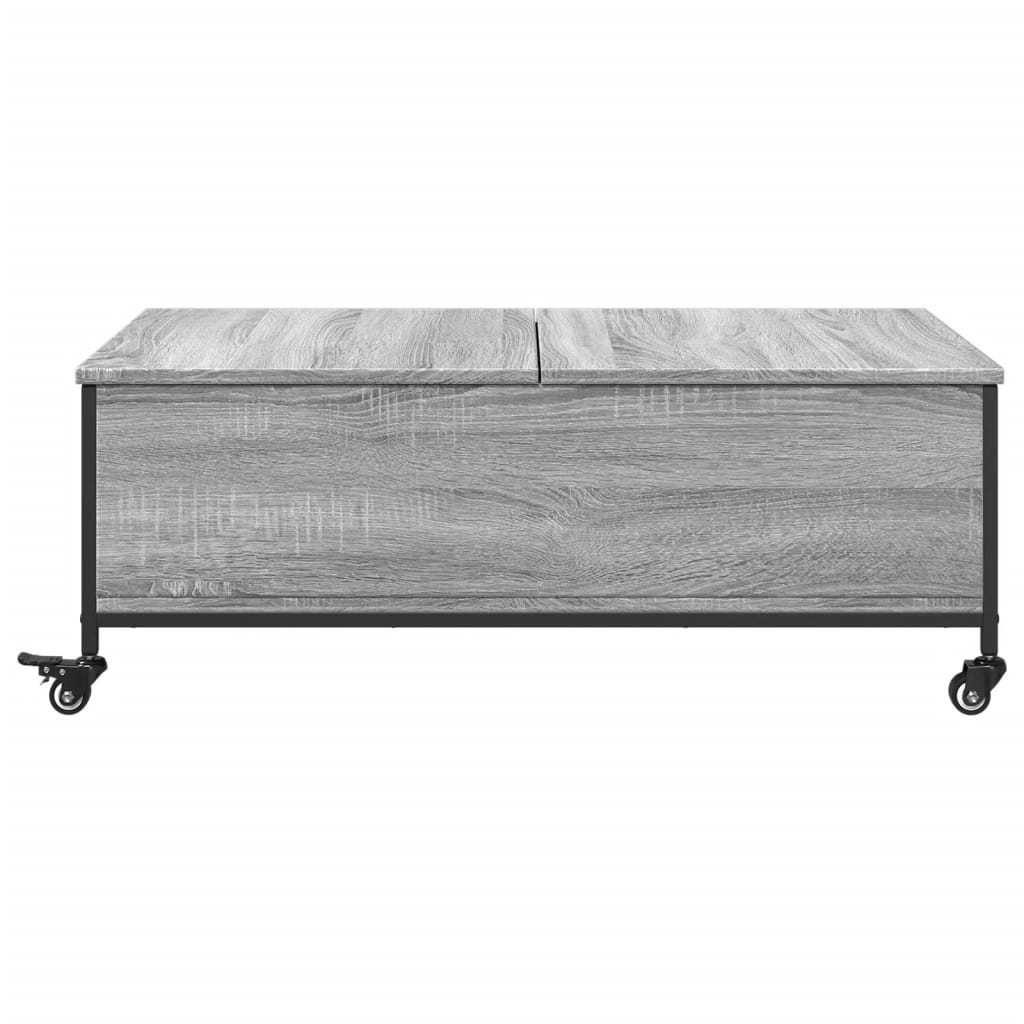 Tavolino con Ruote Grigio Sonoma 91x55x34 cm Legno Multistrato | homemem39
