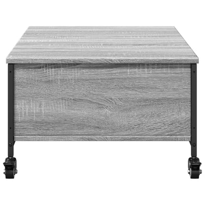 Tavolino con Ruote Grigio Sonoma 91x55x34 cm Legno Multistrato | homemem39