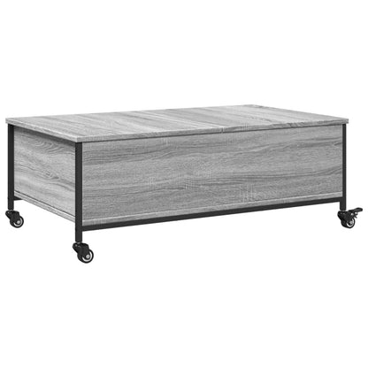 Tavolino con Ruote Grigio Sonoma 91x55x34 cm Legno Multistrato | homemem39