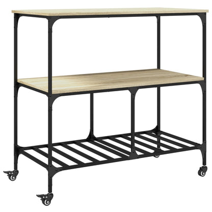Carrello da Cucina Rovere Sonoma 100x50x95 cm Legno Multistrato - homemem39
