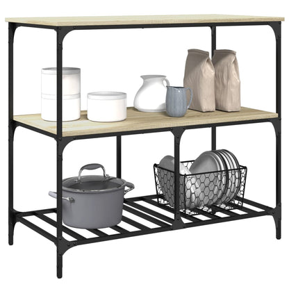 Carrello da Cucina Rovere Sonoma 100x50x95 cm Legno Multistrato - homemem39