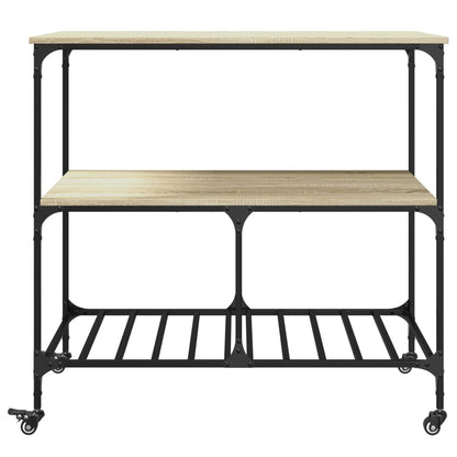 Carrello da Cucina Rovere Sonoma 100x50x95 cm Legno Multistrato - homemem39
