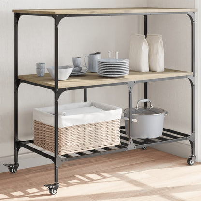 Carrello da Cucina Rovere Sonoma 100x50x95 cm Legno Multistrato - homemem39