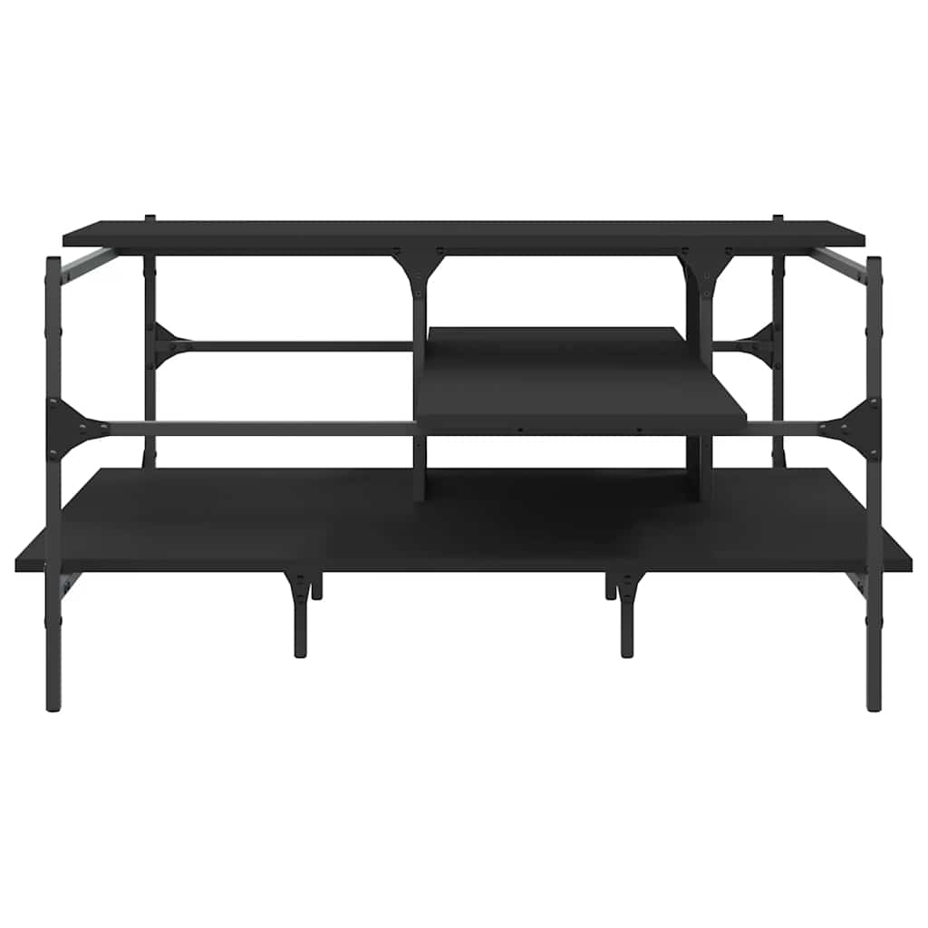 Tavolino da Salotto Nero 100x100x48,5 cm in Legno Multistrato | homemem39