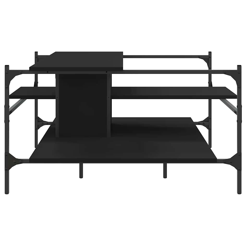 Tavolino da Salotto Nero 100x100x48,5 cm in Legno Multistrato | homemem39