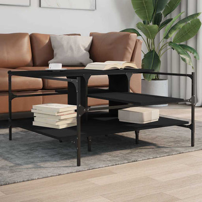 Tavolino da Salotto Nero 100x100x48,5 cm in Legno Multistrato | homemem39