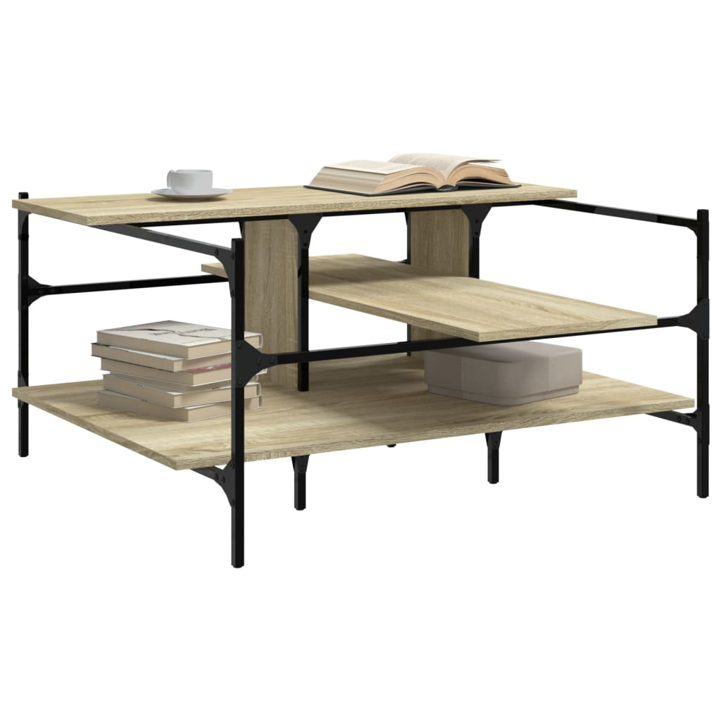 Tavolino Salotto Rovere Sonoma 100x100x48,5cm Legno Multistrato