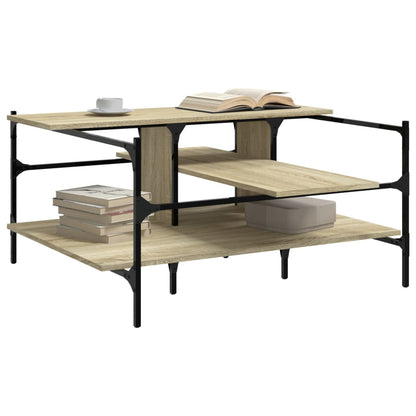 Tavolino Salotto Rovere Sonoma 100x100x48,5cm Legno Multistrato