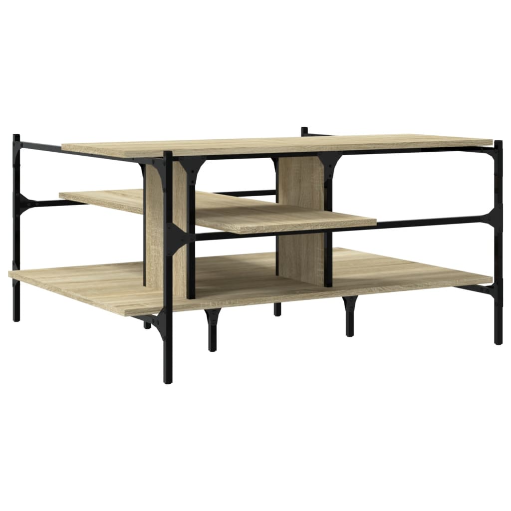 Tavolino Salotto Rovere Sonoma 100x100x48,5cm Legno Multistrato | homemem39