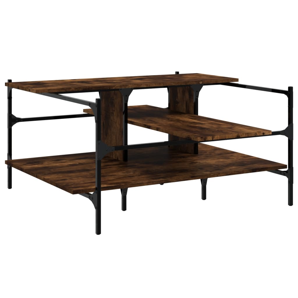 Tavolino Salotto Rovere Fumo 100x100x48,5cm Legno Multistrato | homemem39