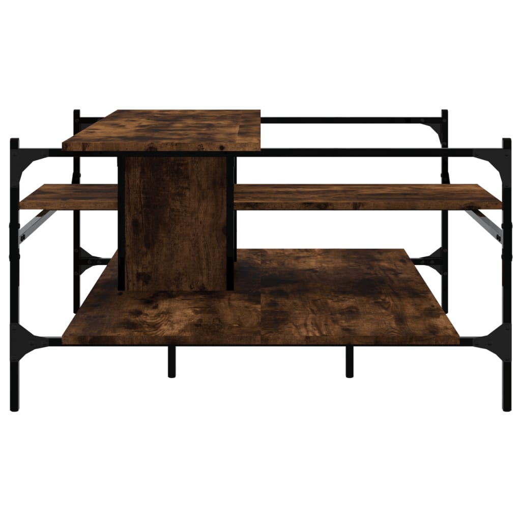 Tavolino Salotto Rovere Fumo 100x100x48,5cm Legno Multistrato | homemem39