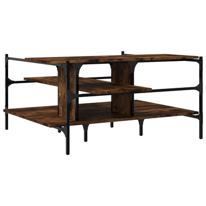 Tavolino Salotto Rovere Fumo 100x100x48,5cm Legno Multistrato | homemem39