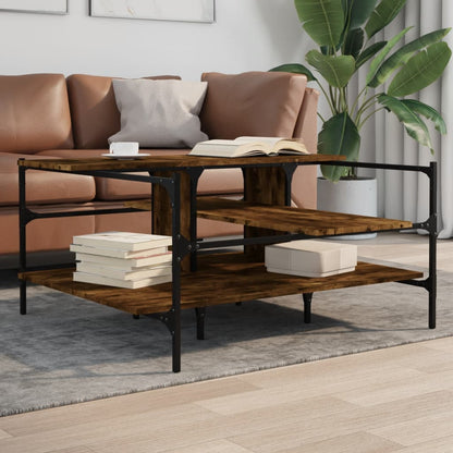 Tavolino Salotto Rovere Fumo 100x100x48,5cm Legno Multistrato | homemem39